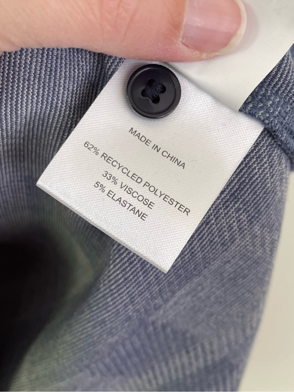 NWT Quince Stretch Sweater Fleece Shirt Indigo Check Plaid Blue XS Button Up - Picture 12 of 12